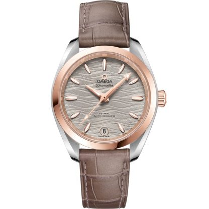 Omega Seamaster Aqua Terra 150M 34 mm, stål - Sedna™-guld på läderrem 220.23.34.20.06.001