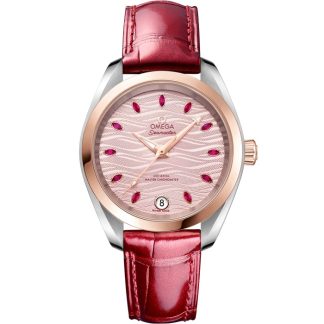 Omega Seamaster Aqua Terra 150M 34 mm, stål - Sedna™ guld på läderrem 220.23.34.20.60.001