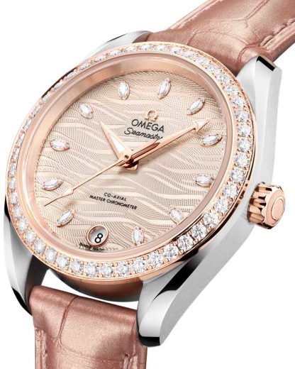 Omega Seamaster Aqua Terra 150M 34 mm, stål - Sedna™ guld på läderrem 220.28.34.20.59.001 - Bild 4