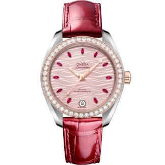 Omega Seamaster Aqua Terra 150M 34 mm, stål - Sedna™ guld på läderrem 220.28.34.20.60.001