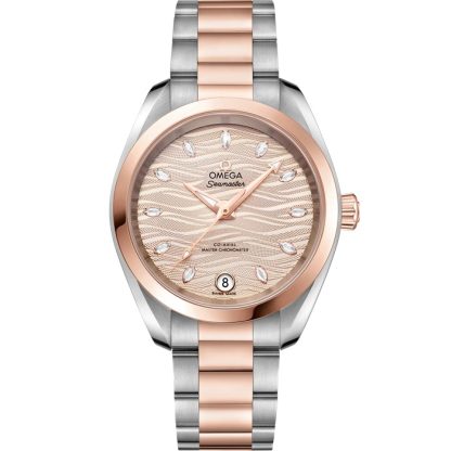 Omega Seamaster Aqua Terra 150M 34 mm, stål - Sedna™ guld på stål - Sedna™ guld 220.20.34.20.59.001