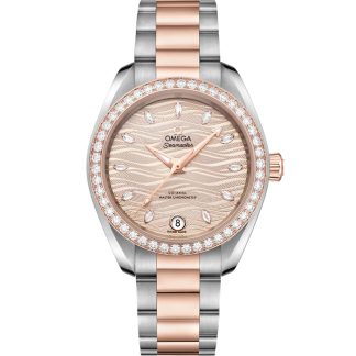 Omega Seamaster Aqua Terra 150M 34 mm, stål - Sedna™ guld på stål - Sedna™ guld 220.25.34.20.59.001