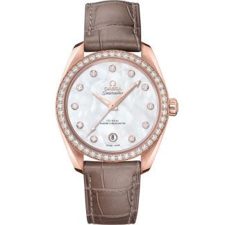 Omega Seamaster Aqua Terra 150M 38 mm, Sedna™ guld på läderrem 220.58.38.20.55.001