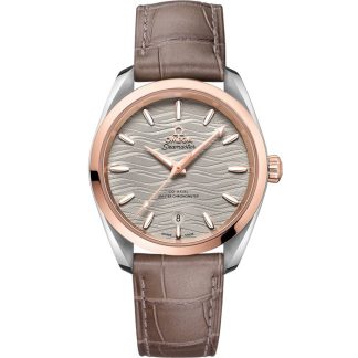 Omega Seamaster Aqua Terra 150M 38 mm, stål - Sedna™-guld på läderrem 220.23.38.20.06.001