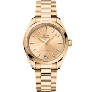 Omega Seamaster Aqua Terra Shades 34 mm, Moonshine™ guld på Moonshine™ guld 220.50.34.20.08.001