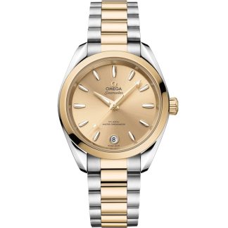 Omega Seamaster Aqua Terra Shades 34 mm, stål - Moonshine™ guld på stål - Moonshine™ guld 220.20.34.20.08.001
