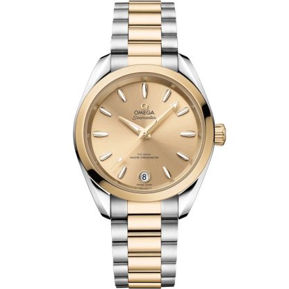 Omega Seamaster Aqua Terra Shades 34 mm, stål - Moonshine™ guld på stål - Moonshine™ guld 220.20.34.20.08.001