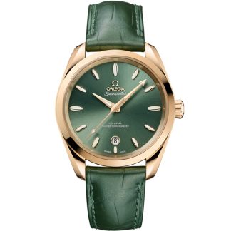 Omega Seamaster Aqua Terra Shades 38 mm, Moonshine™ guld på läder 220.53.38.20.10.001