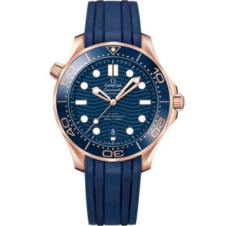 Omega Seamaster Diver 300M 42 mm, Sedna™-guld på gummiband 210.62.42.20.03.001