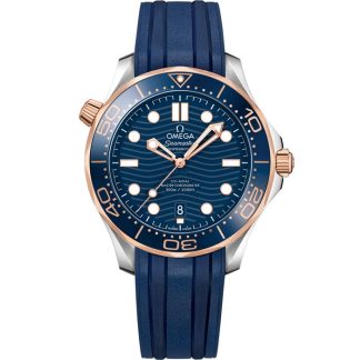 Omega Seamaster Diver 300M 42 mm, stål - Sedna™-guld på gummiband 210.22.42.20.03.002