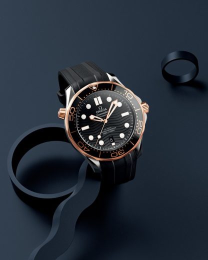 Omega Seamaster Diver 300M 42 mm, stål - Sedna™-guld på gummirem 210.22.42.20.01.002 - Bild 4