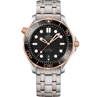 Omega Seamaster Diver 300M 42 mm, stål - Sedna™-guld på stål - Sedna™-guld 210.20.42.20.01.001