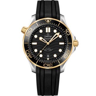 Omega Seamaster Diver 300M 42 mm, stål - gult guld på gummiband 210.22.42.20.01.001