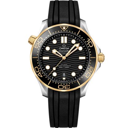 Omega Seamaster Diver 300M 42 mm, stål - gult guld på gummiband 210.22.42.20.01.001