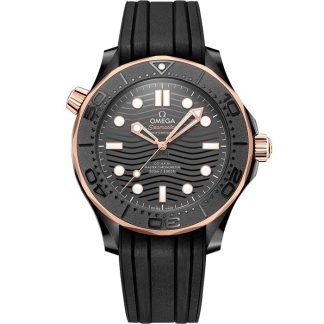 Omega Seamaster Diver 300M 43,5 mm, svart keramik på gummiband 210.62.44.20.01.001