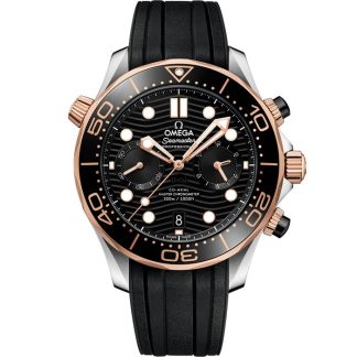 Omega Seamaster Diver 300M 44 mm, stål - Sedna™-guld på gummiband 210.22.44.51.01.001