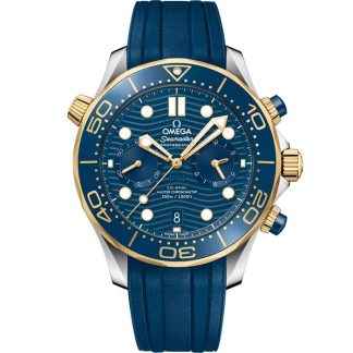 Omega Seamaster Diver 300M 44 mm, stål - gult guld på gummiband 210.22.44.51.03.001