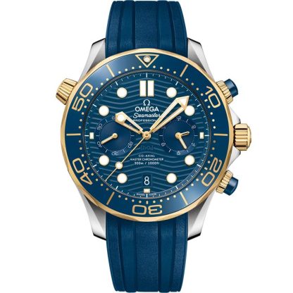 Omega Seamaster Diver 300M 44 mm, stål - gult guld på gummiband 210.22.44.51.03.001