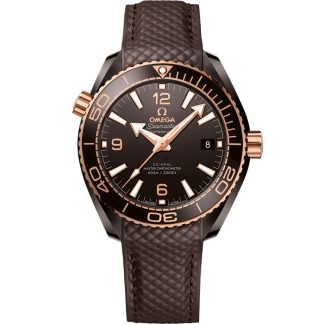 Omega Seamaster Planet Ocean 600M 39,5 mm, brun keramik på gummiband 215.62.40.20.13.001