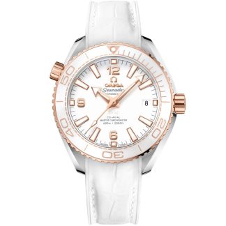 Omega Seamaster Planet Ocean 600M 39,5 mm, stål - Sedna™-guld på läderrem med gummifodring 215.23.40.20.04.001