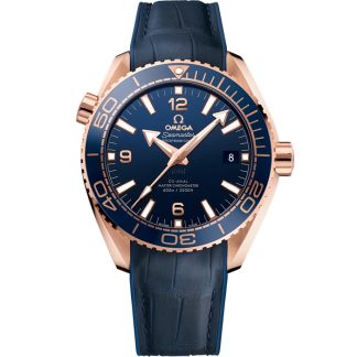 Omega Seamaster Planet Ocean 600M 43,5 mm, Sedna™ guld på läderrem med gummifodring 215.63.44.21.03.001
