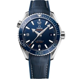 Omega Seamaster Planet Ocean 600M 43,5 mm, stål på läderrem med gummifodring 215.33.44.21.03.001