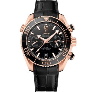 Omega Seamaster Planet Ocean 600M 45,5 mm, Sedna™ guld på läderrem med gummifodring 215.63.46.51.01.001