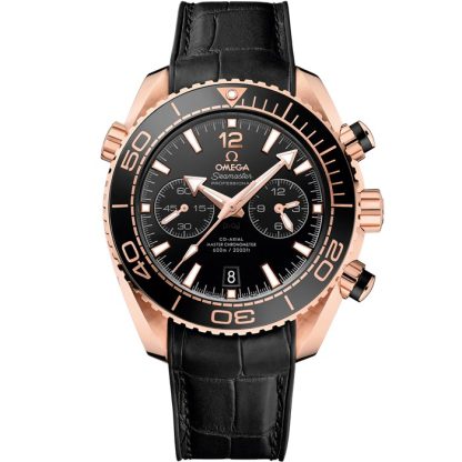 Omega Seamaster Planet Ocean 600M 45,5 mm, Sedna™ guld på läderrem med gummifodring 215.63.46.51.01.001