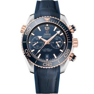 Omega Seamaster Planet Ocean 600M 45,5 mm, stål - Sedna™ guld på läderrem med gummifodring 215.23.46.51.03.001