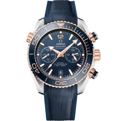 Omega Seamaster Planet Ocean 600M 45,5 mm, stål - Sedna™ guld på läderrem med gummifodring 215.23.46.51.03.001