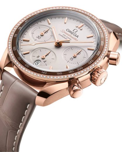 Omega Speedmaster 38 38 mm, Sedna™-guld på läderarmband 324.68.38.50.02.003 - Bild 4