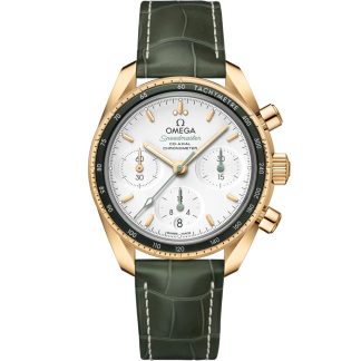 Omega Speedmaster 38 38 mm, gult guld på läderarmband 324.63.38.50.02.004