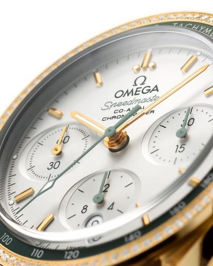 Omega Speedmaster 38 38 mm, gult guld på läderarmband 324.68.38.50.02.004 - Bild 3