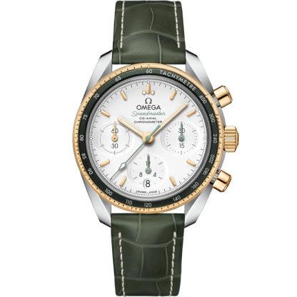Omega Speedmaster 38 38 mm, stål - gult guld på läderrem 324.23.38.50.02.001