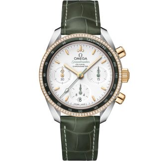 Omega Speedmaster 38 38 mm, stål - gult guld på läderrem 324.28.38.50.02.001