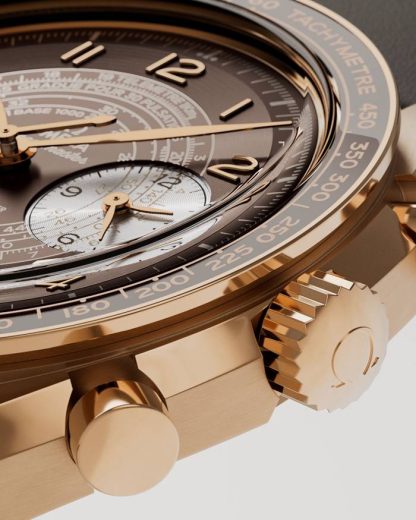 Omega Speedmaster Chronoscope 43 mm, bronsguld på läderband 329.92.43.51.10.001 - Bild 3