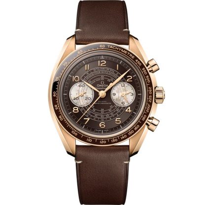 Omega Speedmaster Chronoscope 43 mm, bronsguld på läderband 329.92.43.51.10.001