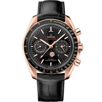 Omega Speedmaster Moonphase 44,25 mm, Sedna™ guld på läderrem 304.63.44.52.01.001