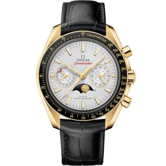 Omega Speedmaster Moonphase 44,25 mm, gult guld på läderrem 304.63.44.52.02.001