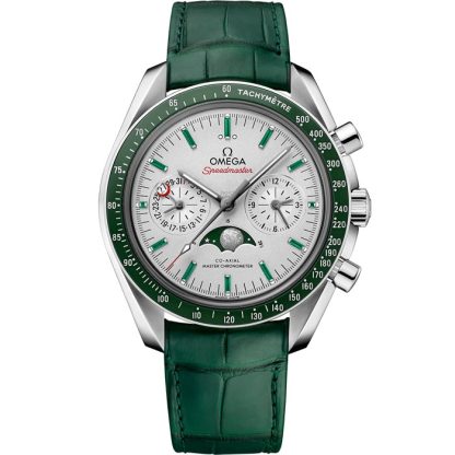 Omega Speedmaster Moonphase 44,25 mm, platina på läderarmband 304.93.44.52.99.003