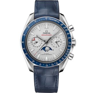 Omega Speedmaster Moonphase 44,25 mm, platina på läderarmband 304.93.44.52.99.004