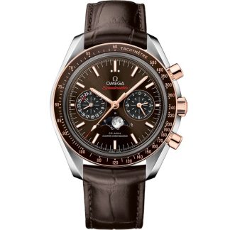Omega Speedmaster Moonphase 44,25 mm, stål - Sedna™ guld på läderband 304.23.44.52.13.001
