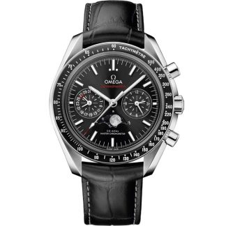 Omega Speedmaster Moonphase 44,25 mm, stål på läderband 304.33.44.52.01.001