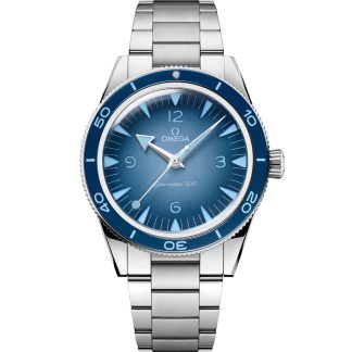 Omega Summer Blue Seamaster 300 41 mm, stål på stål 234.30.41.21.03.002