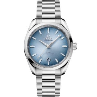 Omega Summer Blue Seamaster Aqua Terra 150M 38 mm, stål på stål 220.10.38.20.03.004