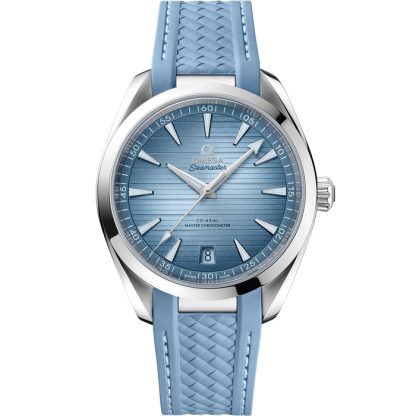 Omega Summer Blue Seamaster Aqua Terra 150M 41 mm, stål på gummiband 220.12.41.21.03.008