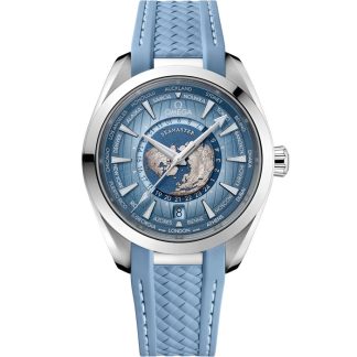 Omega Summer Blue Seamaster Aqua Terra 150M 43 mm, stål på gummiband 220.12.43.22.03.002