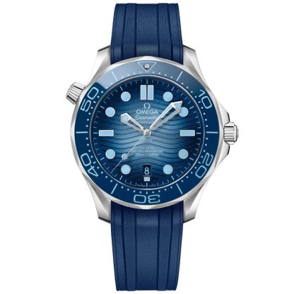 Omega Summer Blue Seamaster Diver 300M 42 mm, stål på gummiband 210.32.42.20.03.002